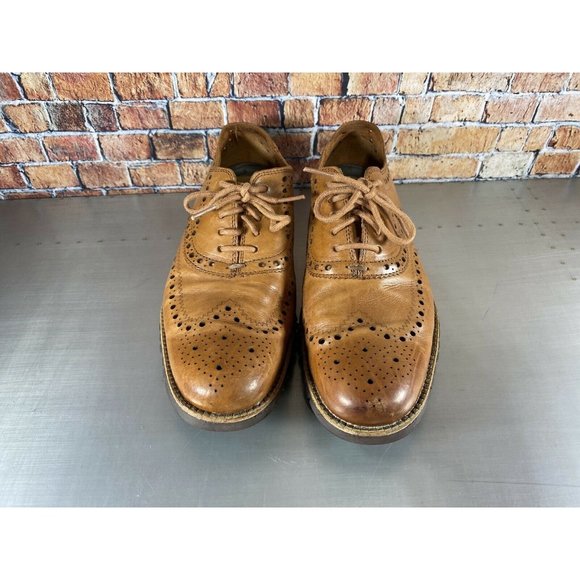 COLE HAAN Men ZEROGRAND Wing Oxford Leather Shoes 7M British Tan #C29411 - Picture 3 of 8
